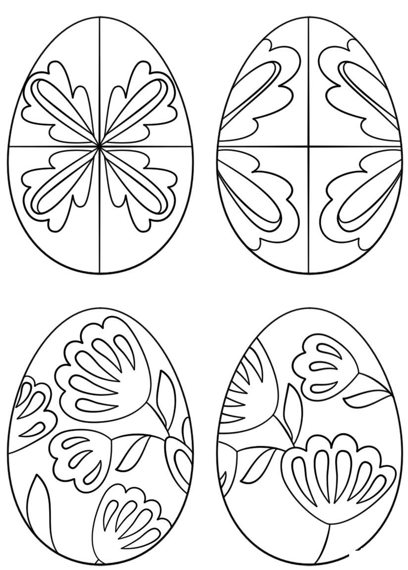 Coloriage Pysanky Eggs - Pâques à imprimer