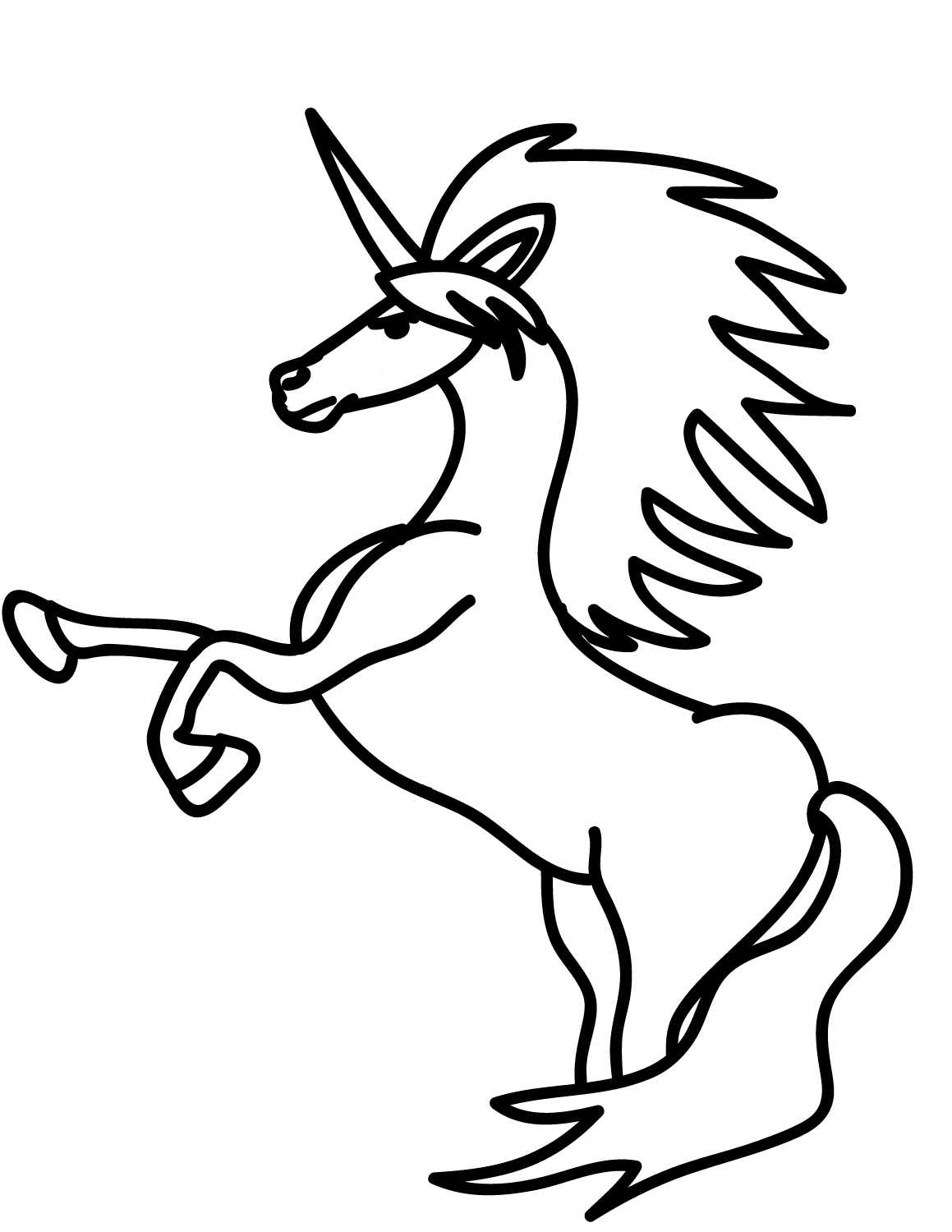 Coloriage Rearing Licorne - Licorne à imprimer