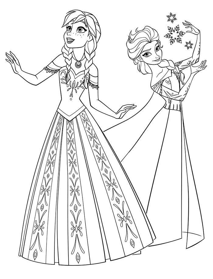 Coloriage Reine Des Neiges Anna Et Elsa Princesse - La Reine des neiges à imprimer