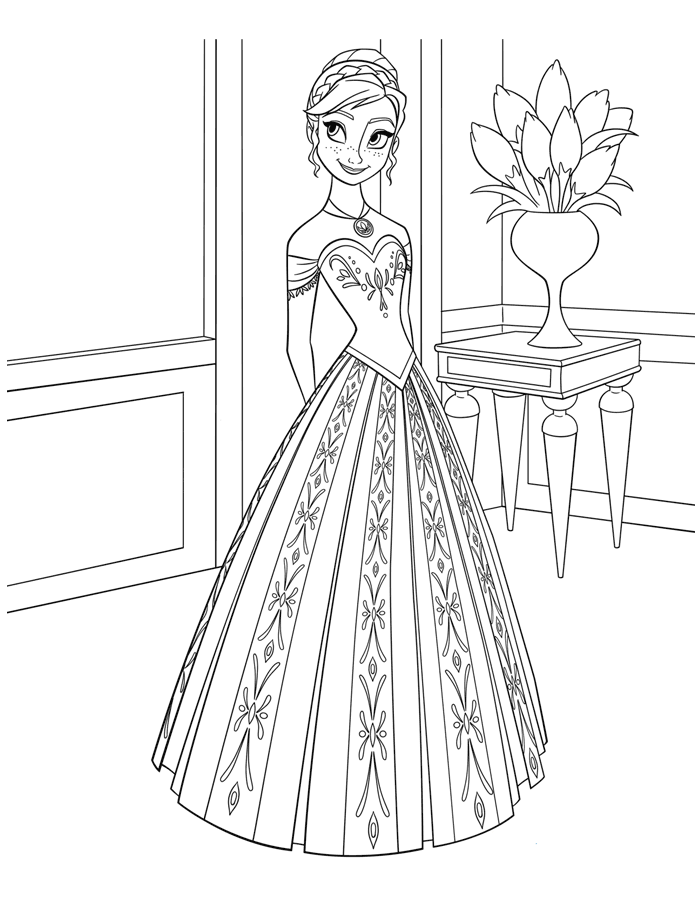 Coloriage Reine Des Neiges Elsa Disney Belle Robe - La Reine des neiges à imprimer