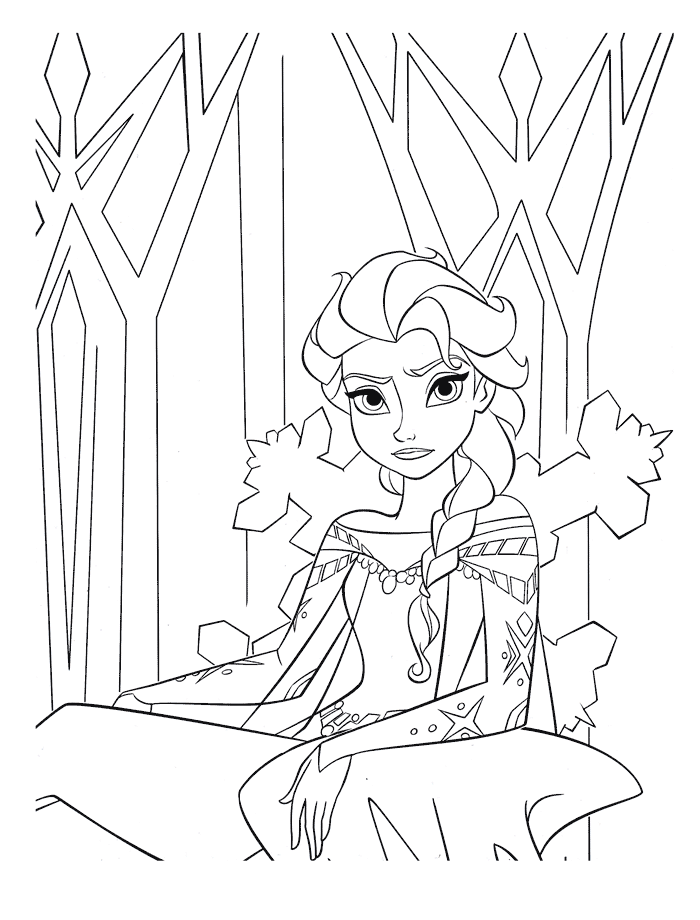 Coloriage Reine Des Neiges Elsa Frustre Disney - La Reine des neiges à imprimer