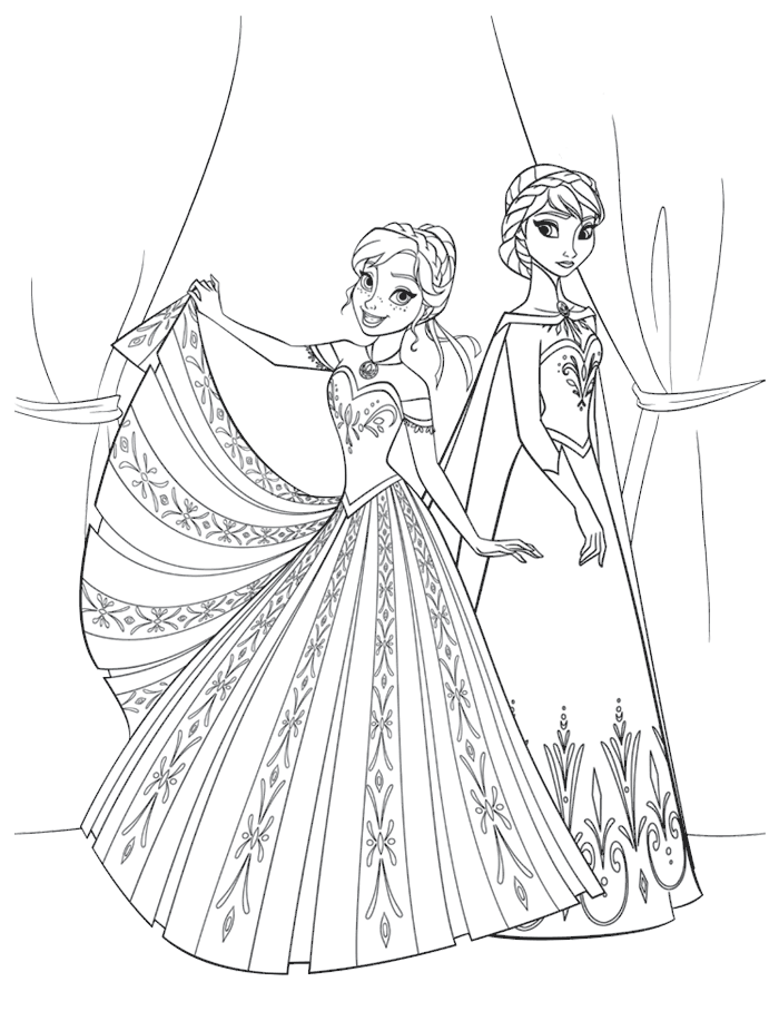 Coloriage Reine Des Neiges Princesse Anna Elsa Dessin - La Reine des neiges à imprimer