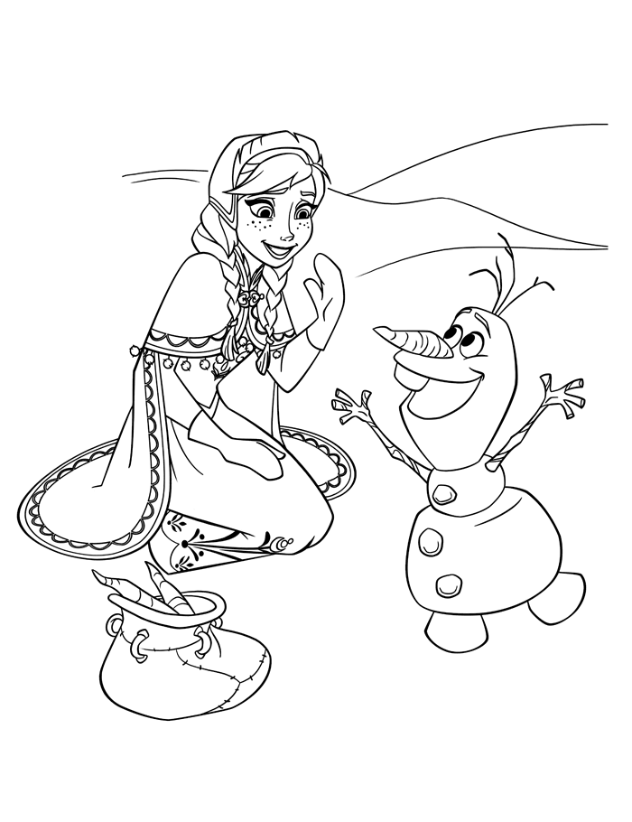 Coloriage Reine Des Neiges Qui A Froid Avec Olaf - La Reine des neiges à imprimer