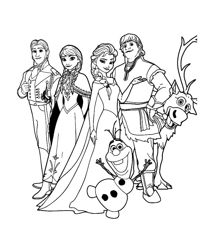 Coloriage Reine Neige Disney Cast - La Reine des neiges à imprimer