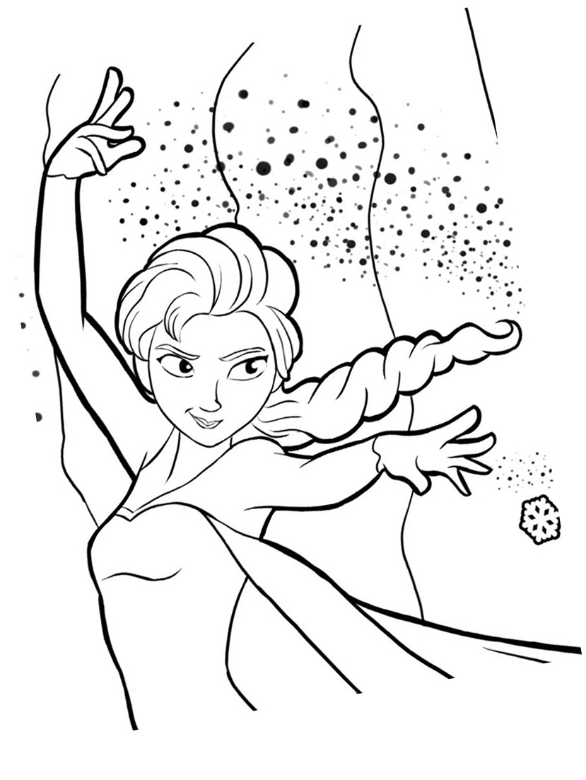 Coloriage Reine des neiges Disney Elsa - Disney à imprimer