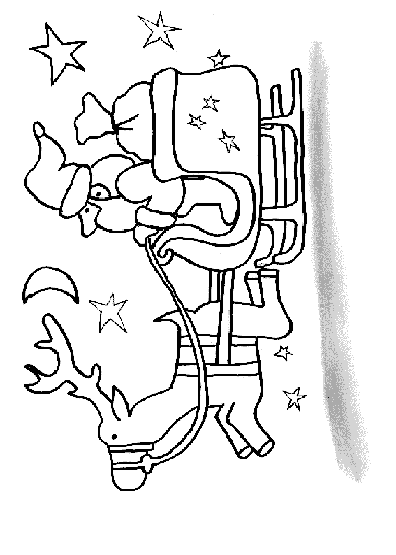 Coloriage Renne Et Traîneau - Noël à imprimer