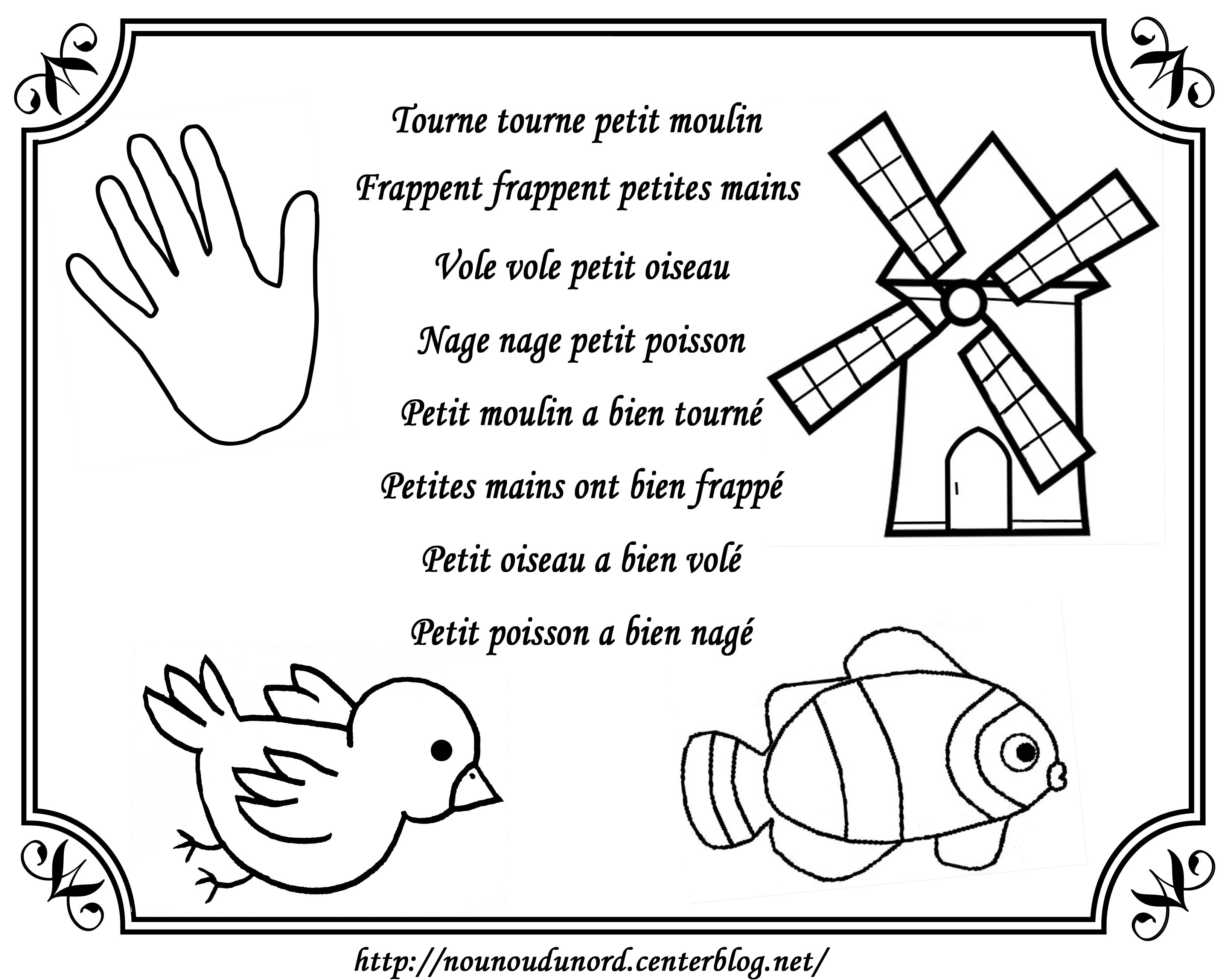 Coloriage Rentrée Maternelle Chanson - Maternelle à imprimer
