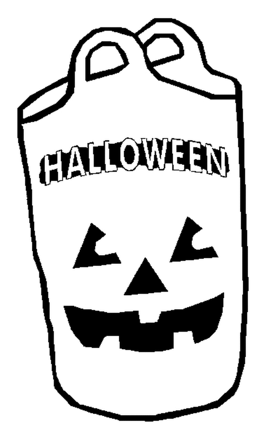 Coloriage Sac De Friandises - Halloween à imprimer