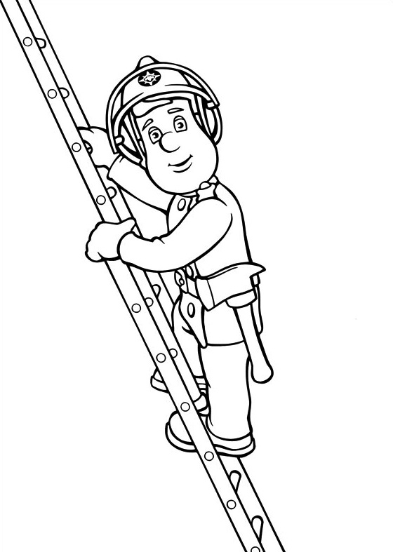 Coloriage Sam le pompier