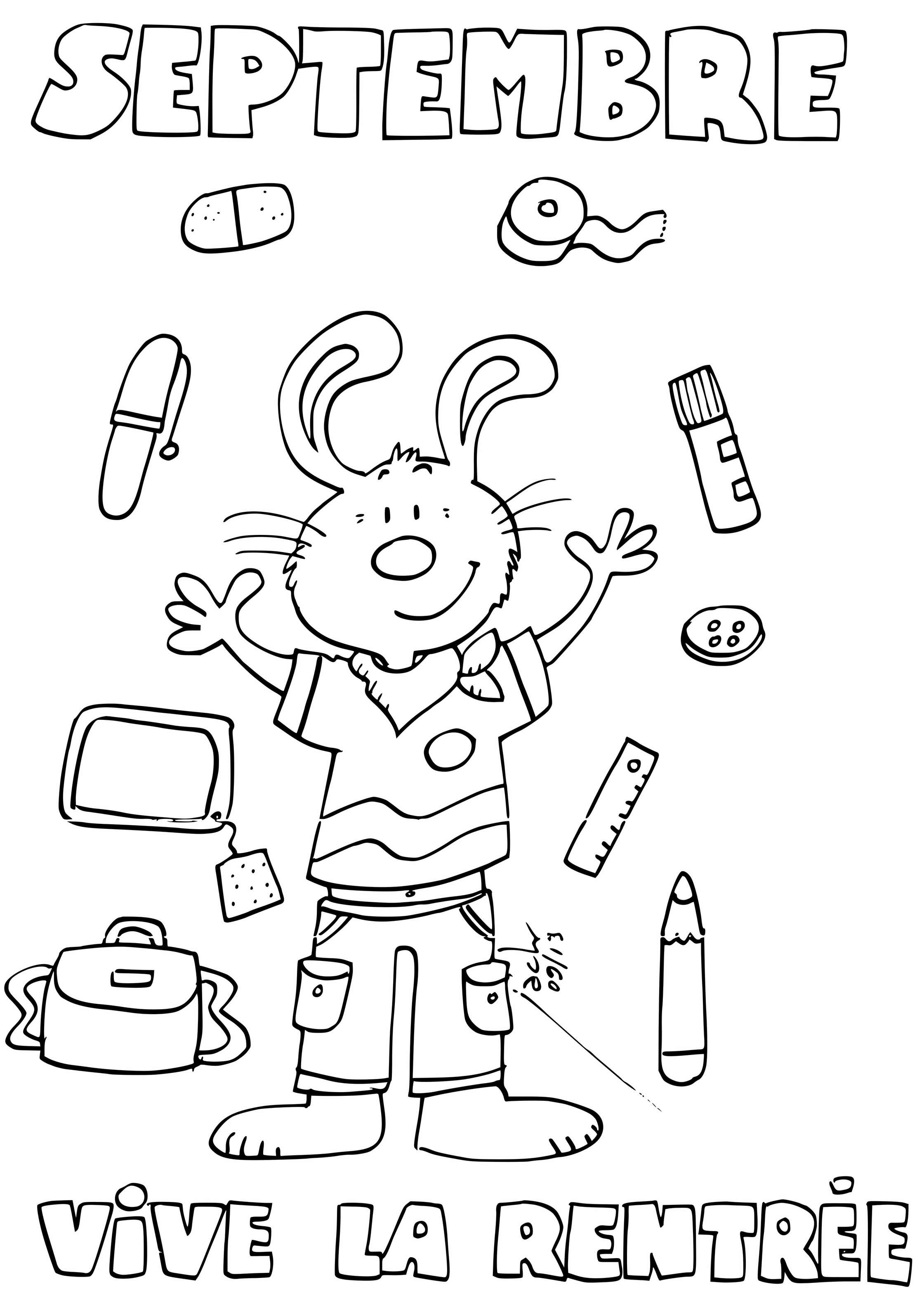 Coloriage Rentrée scolaire