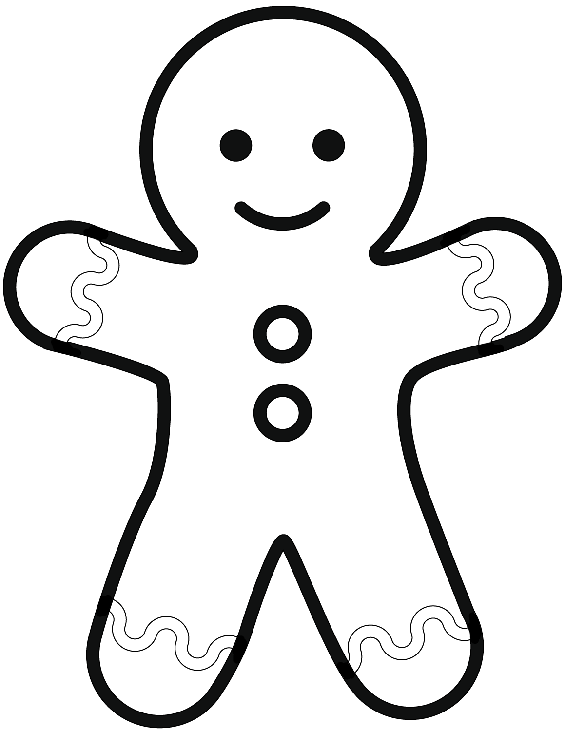 Coloriage Bonhomme Pain d'Épice Facile - Noël à imprimer
