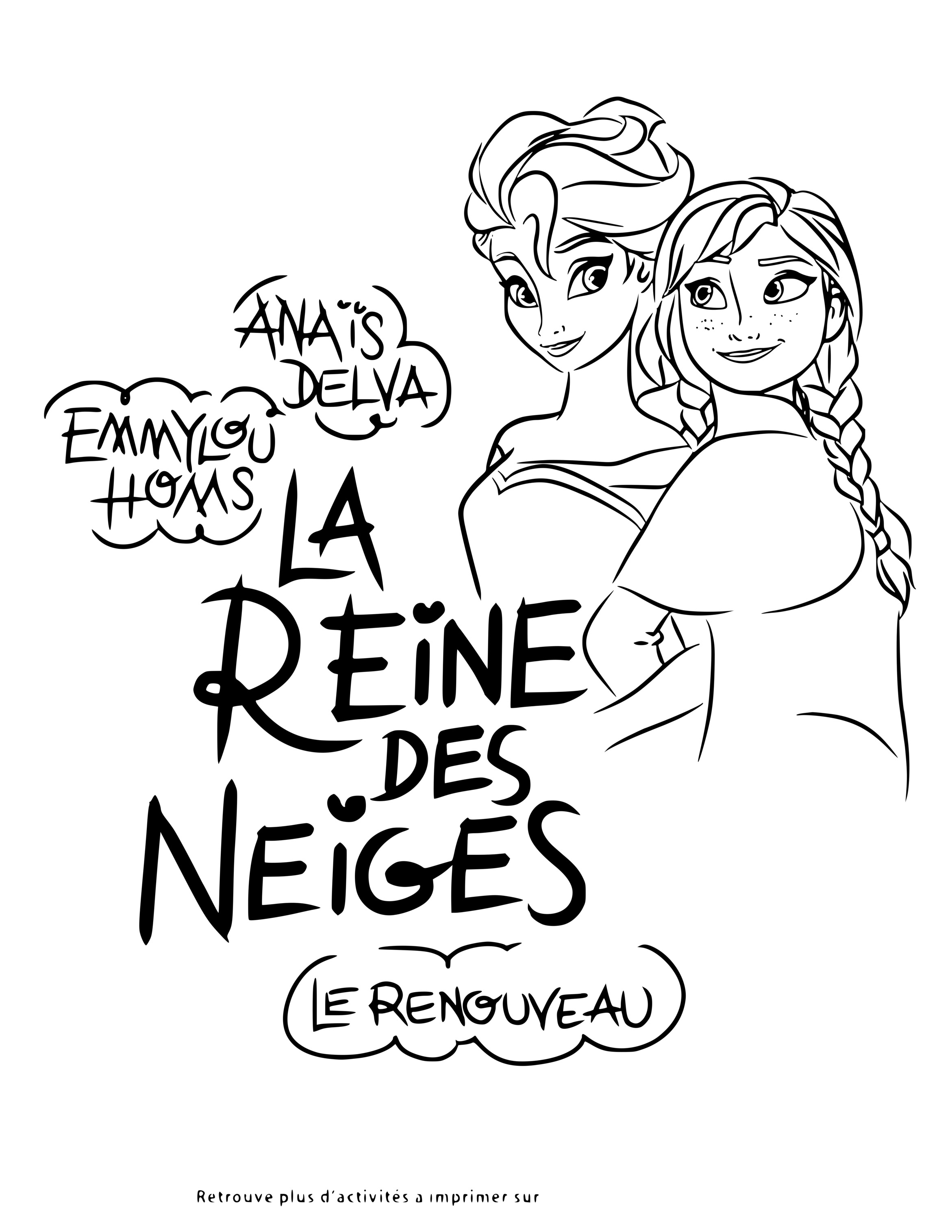 Coloriage Sœurs Elsa Anna Reine Des Neiges Disney - La Reine des neiges à imprimer