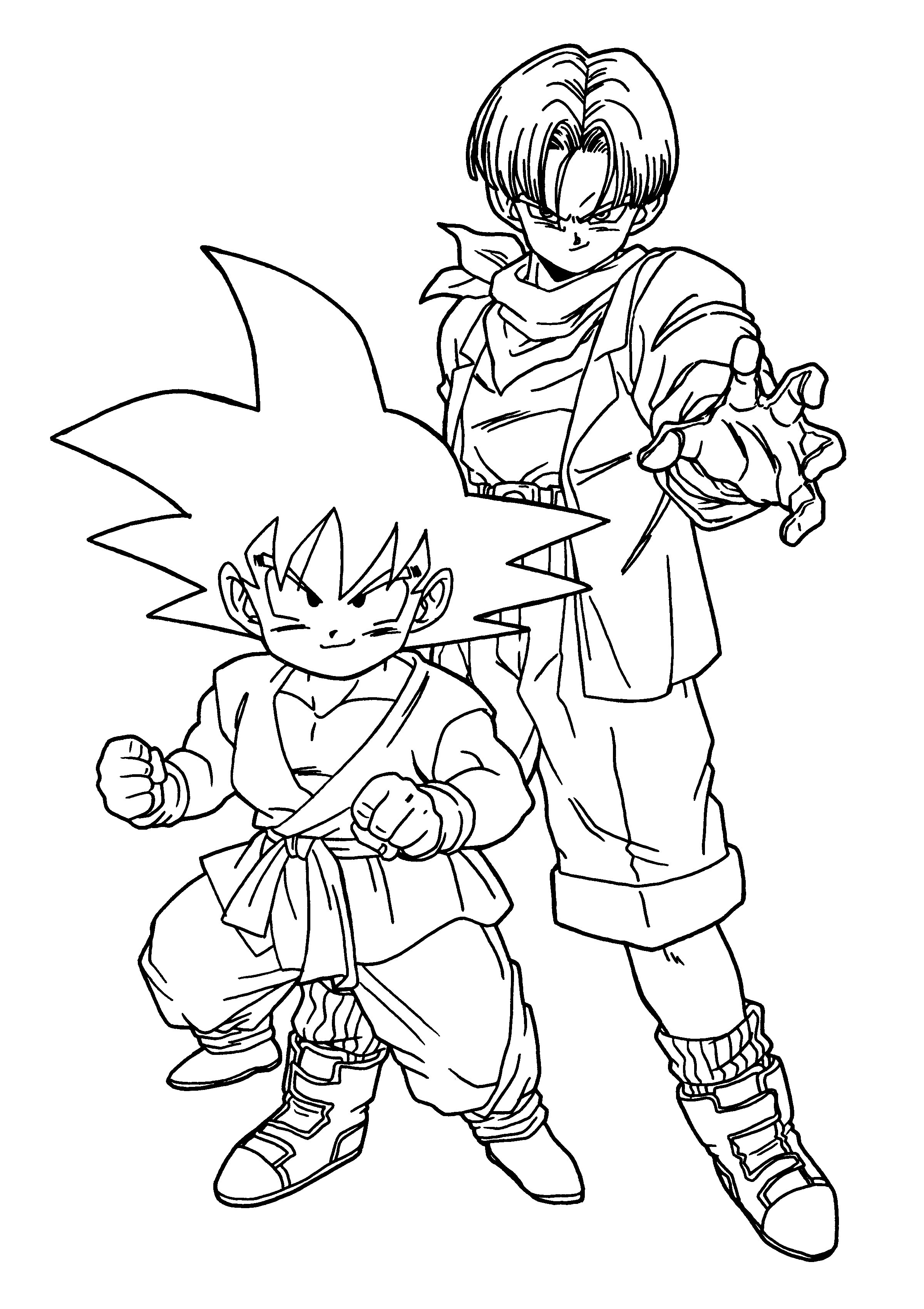 Coloriage Son Goten jeune guerrier Saiyen - Dragon ball z à imprimer