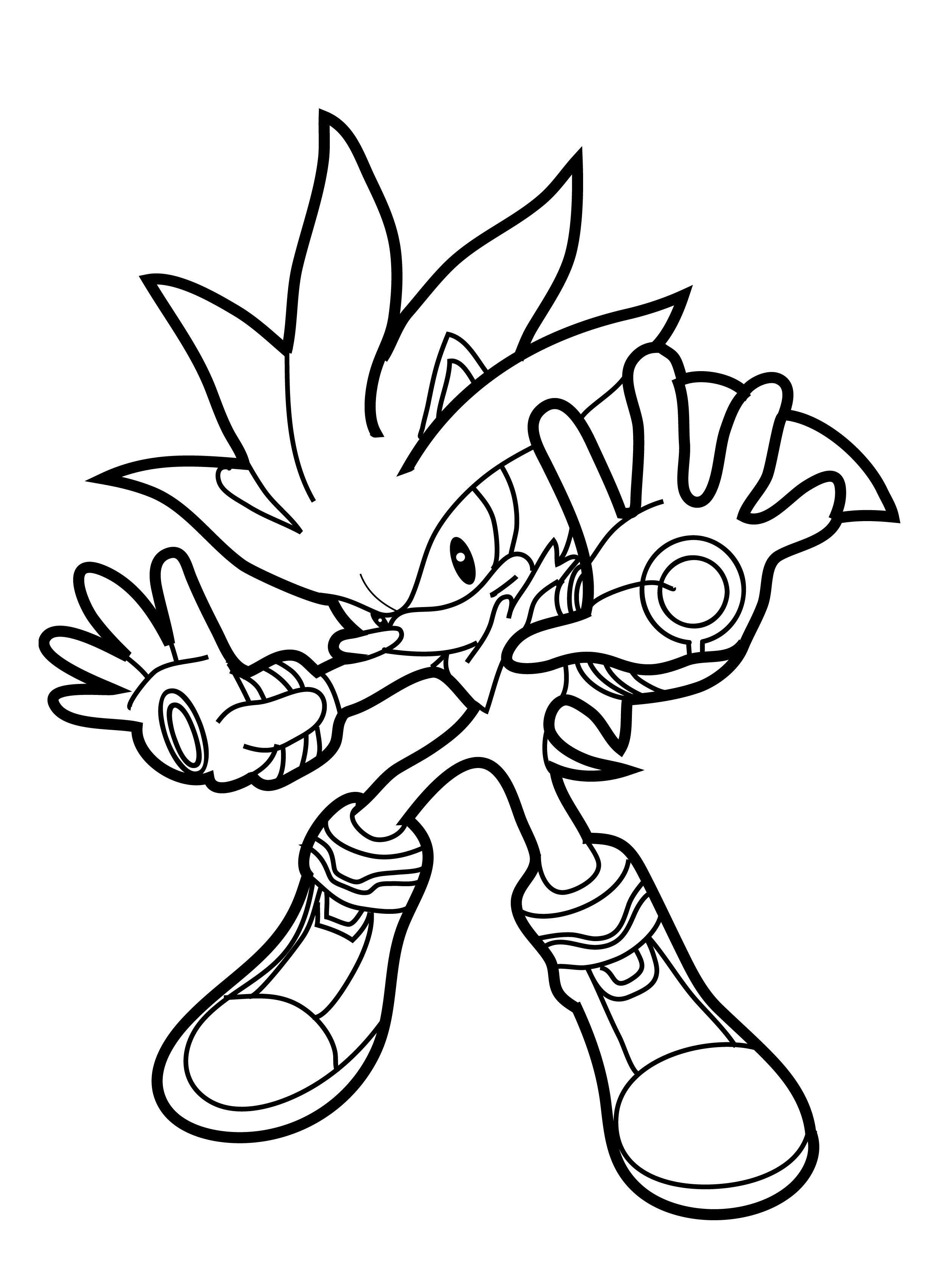Coloriage Sonic en mission rapide - Sonic à imprimer