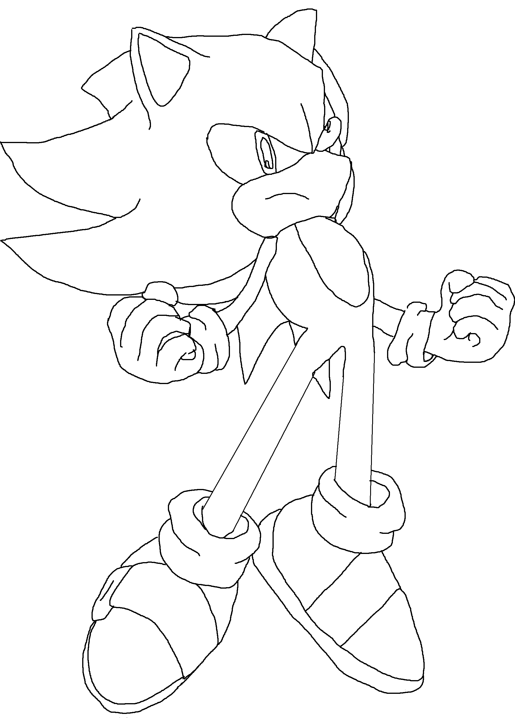 Coloriage Sonic le hérisson bleu en action - Sonic à imprimer