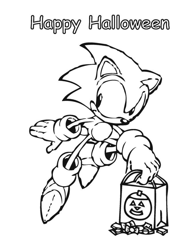 Coloriage Sonic Halloween - Sonic à imprimer