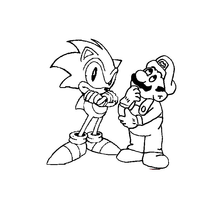 Coloriage Sonic Mario 2 - Sonic à imprimer