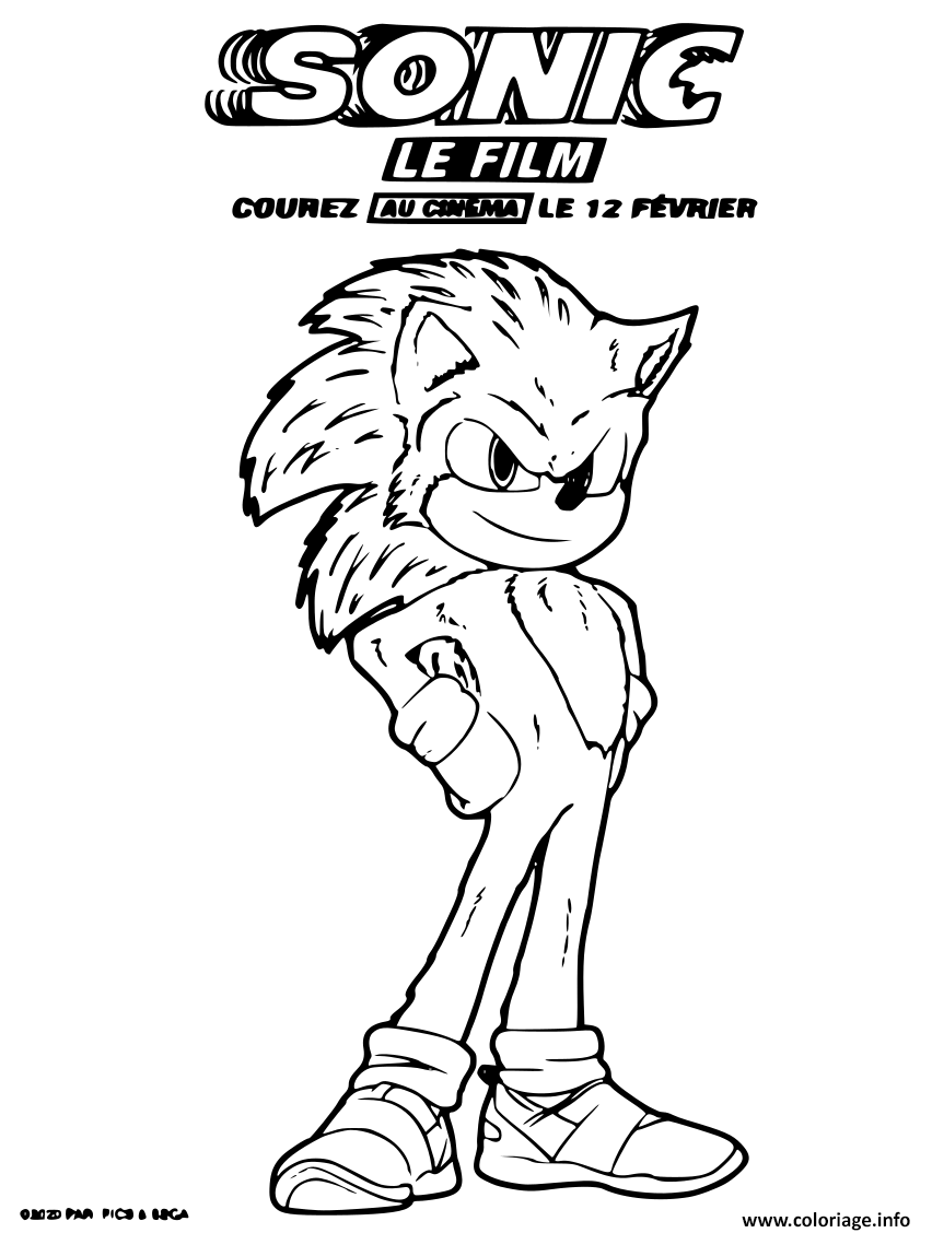 Coloriage Sonic face au Génie du Mal Robotnik - Sonic à imprimer