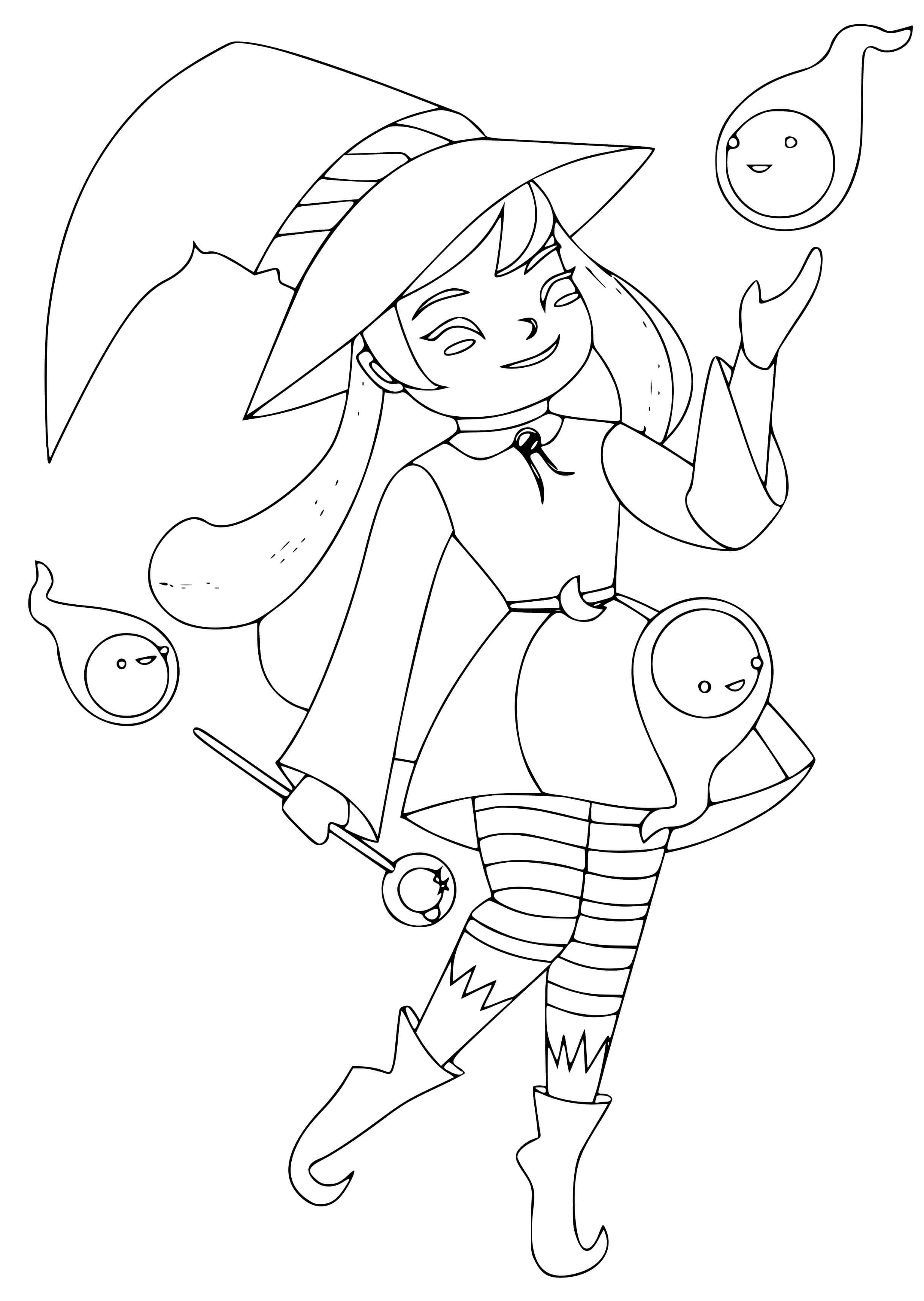 Coloriage Sorcière Emblematique De La Fête De Halloween - Halloween à imprimer