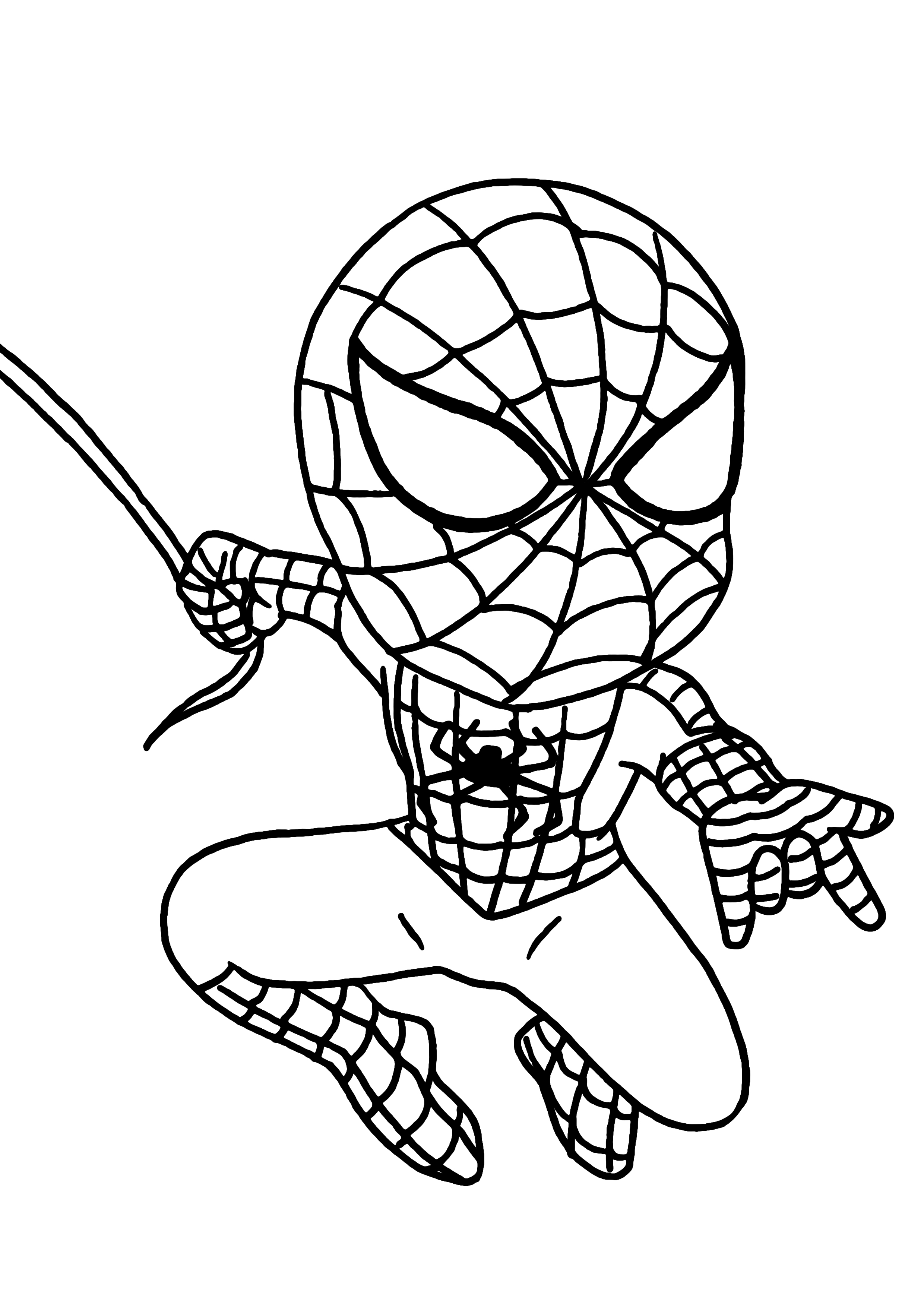 Coloriage Spider-Man en action héroïque - Spider-Man à imprimer
