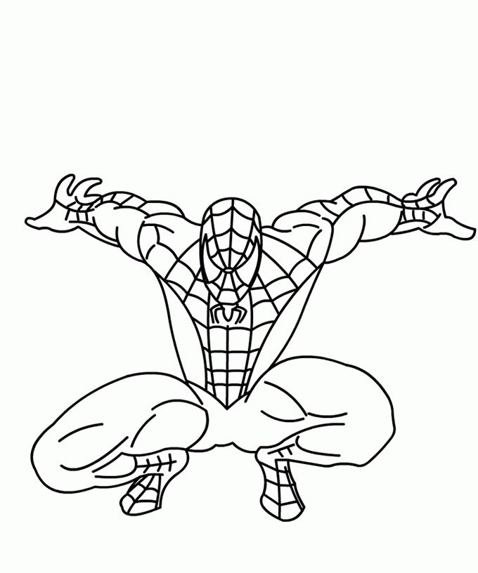 Coloriage Spider-Man sauvant la ville - Spider-Man à imprimer
