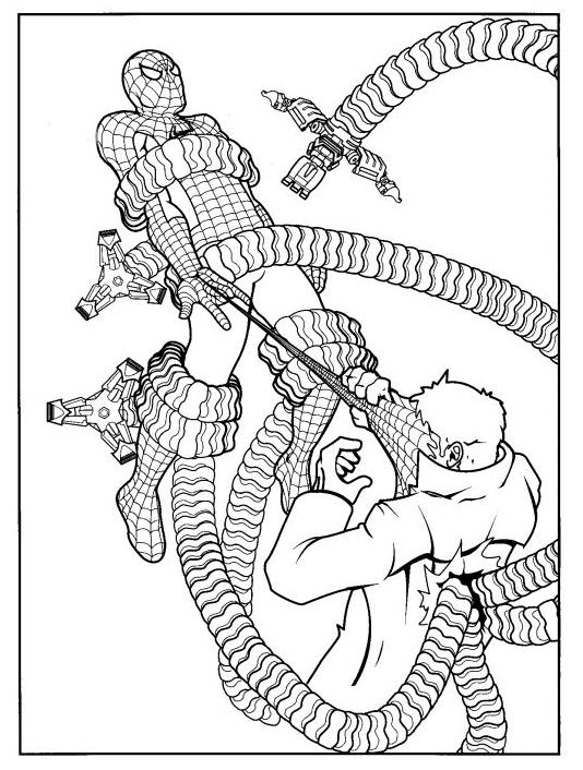 Coloriage Spider-Man lançant sa toile - Spider-Man à imprimer