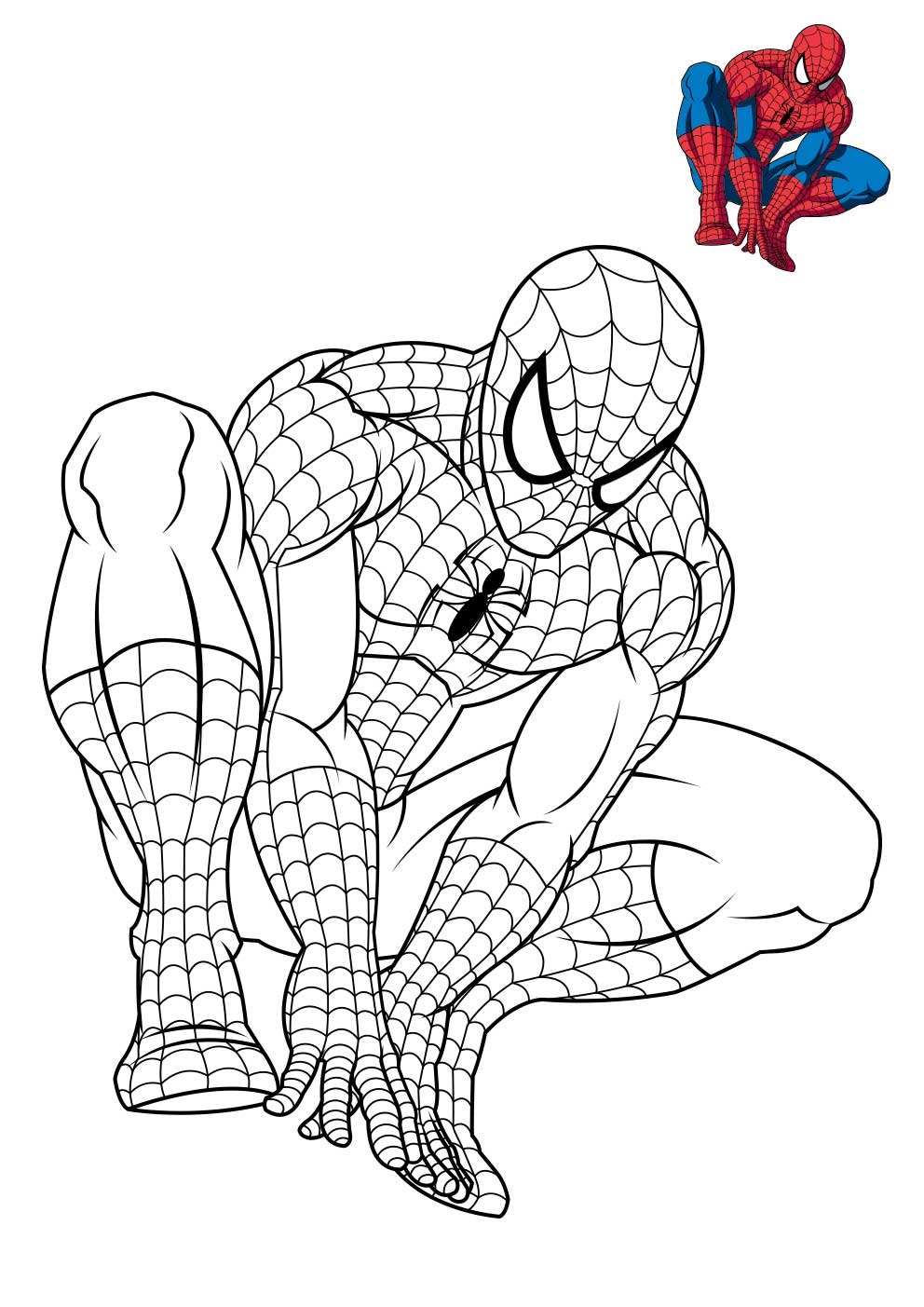 Coloriage Spiderman 3 En Réflexion - Spider-Man à imprimer