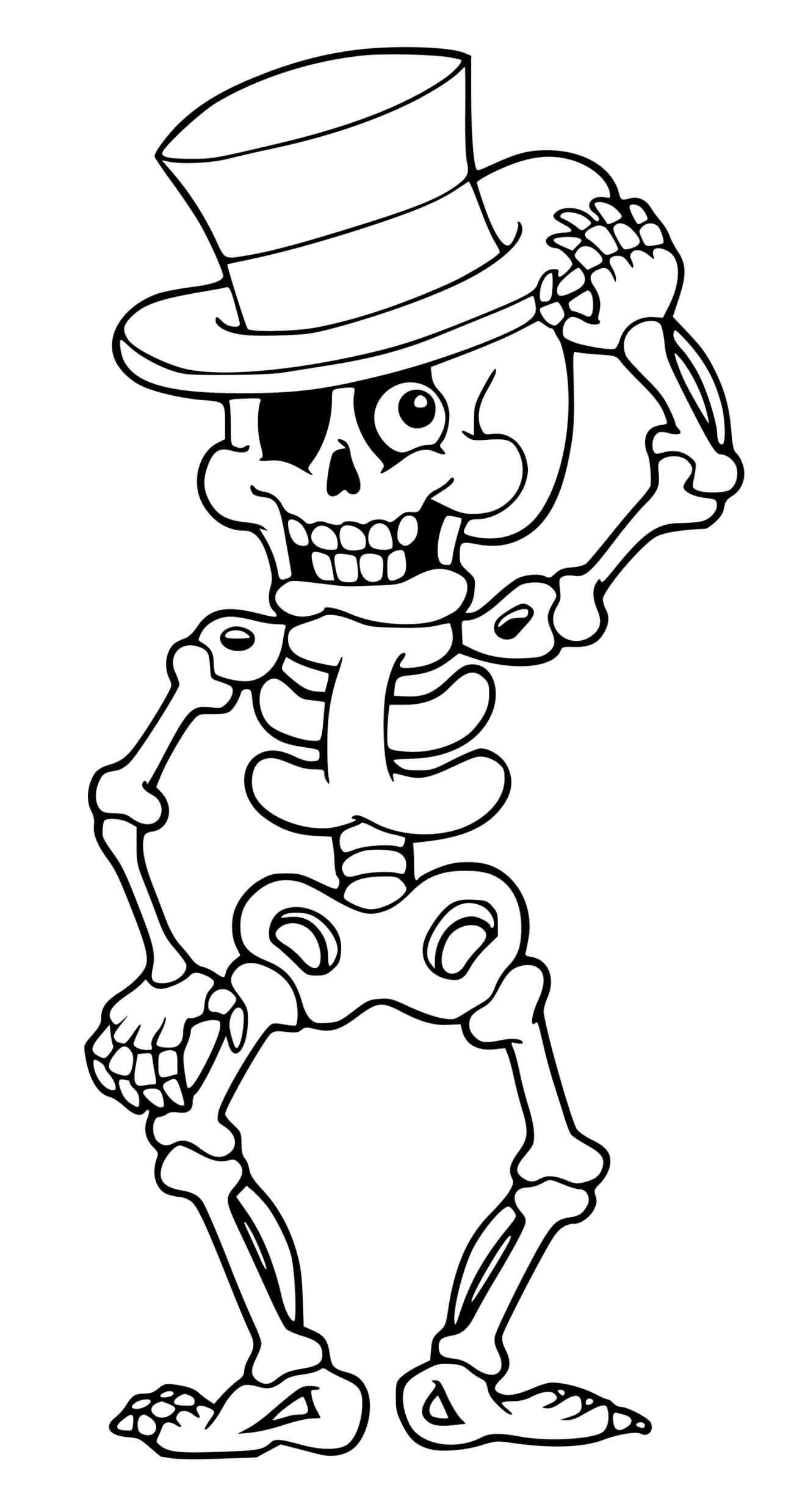 Coloriage Squelette