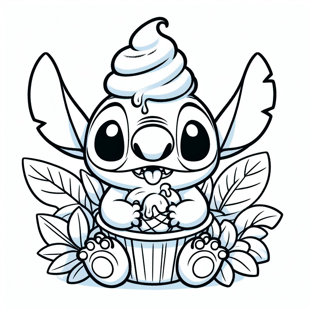 Coloriage Stitch facile