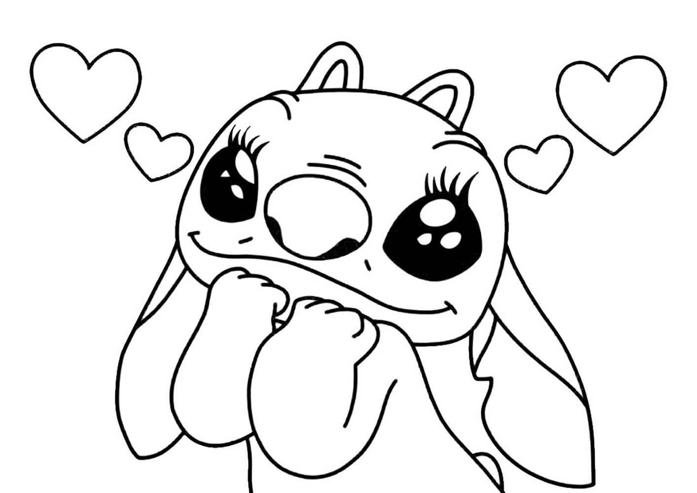 Coloriage Stitch et angel