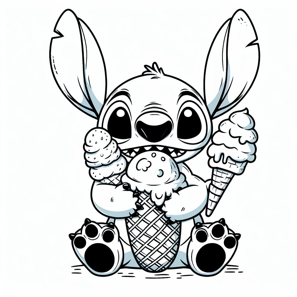 Coloriage Stitch mignon