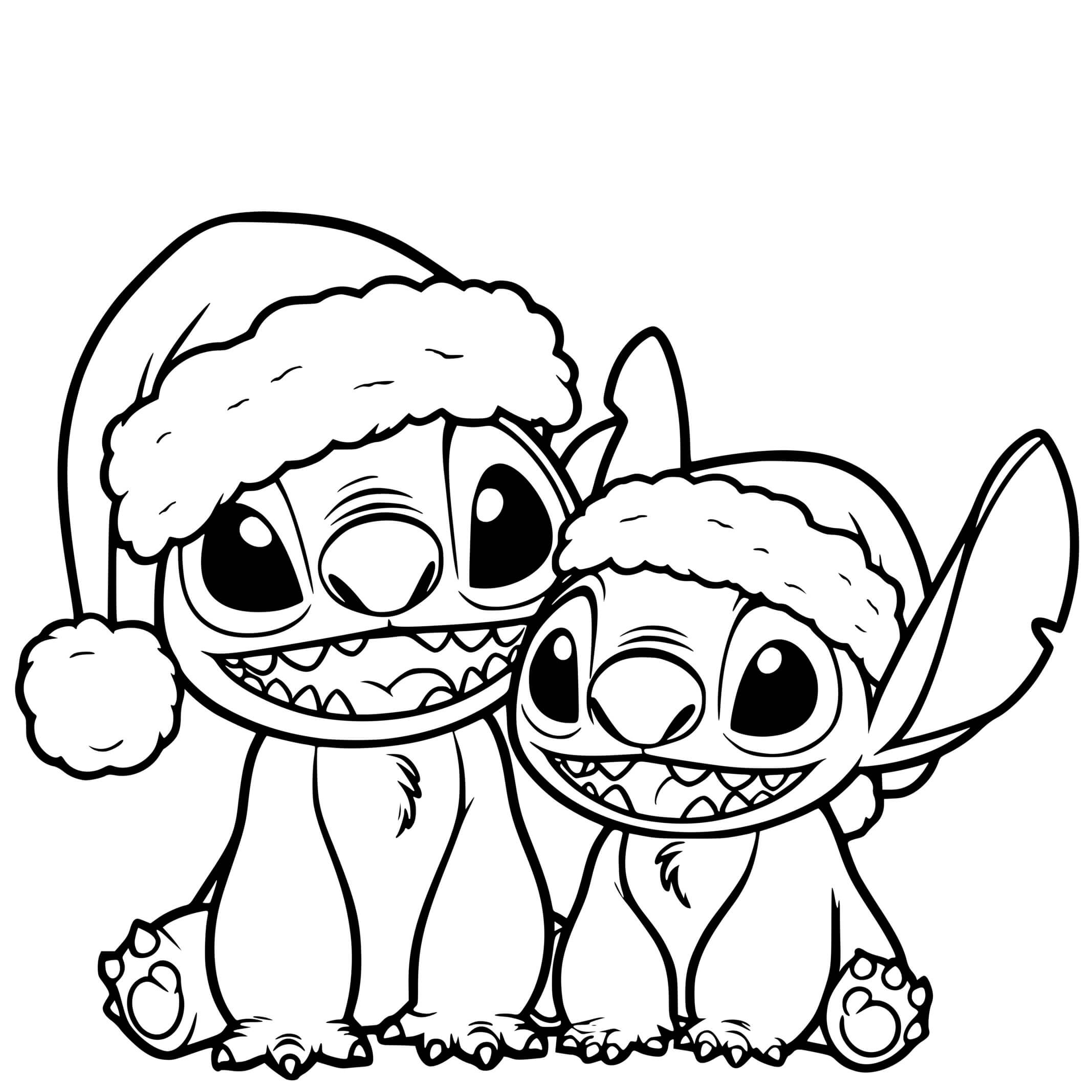 Coloriage Stitch noel