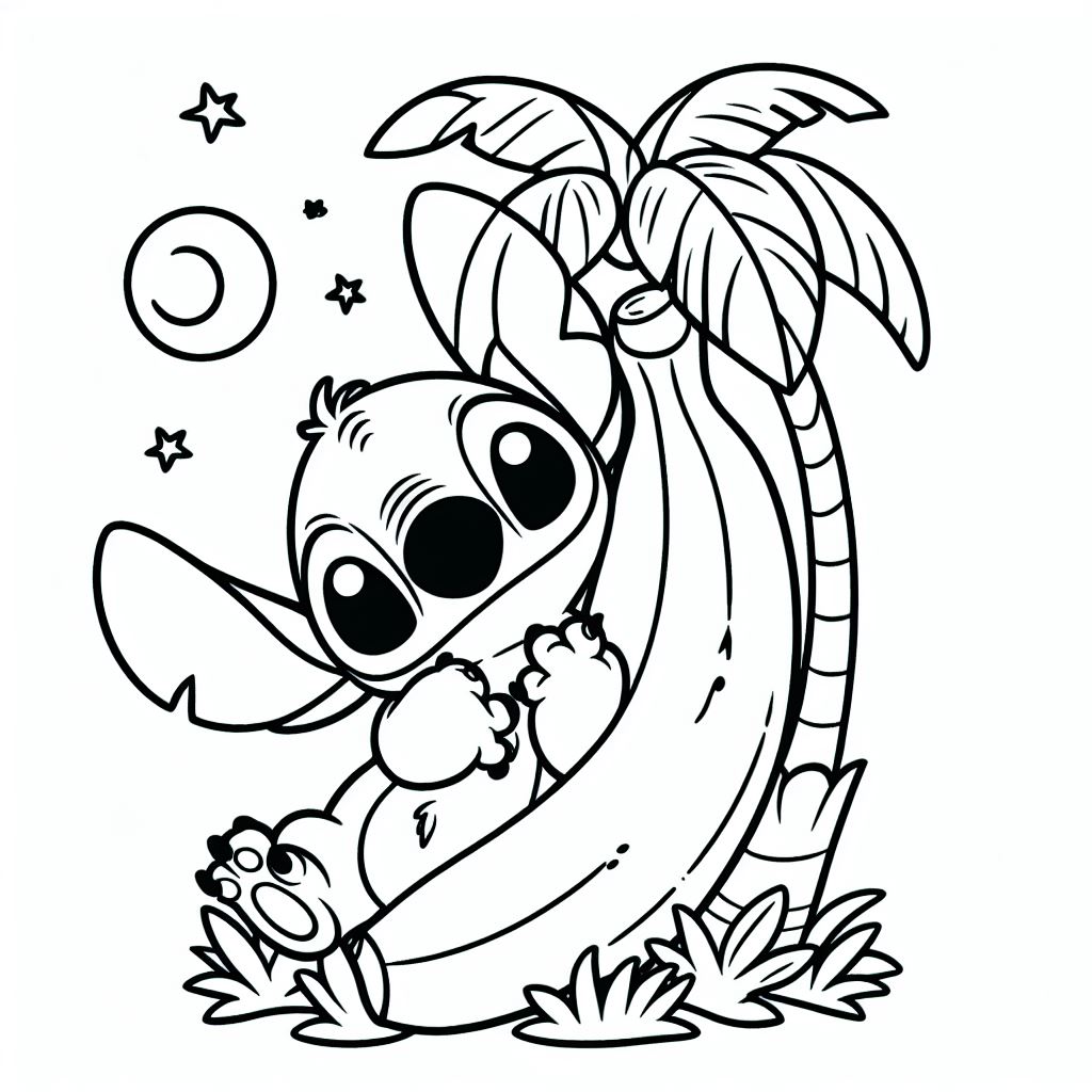 Coloriage Stitch facile