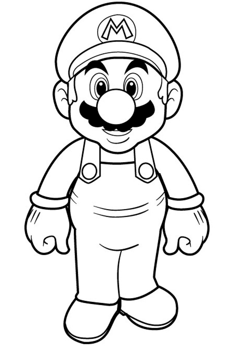 Coloriage Super Mario Bros Hd - Mario à imprimer