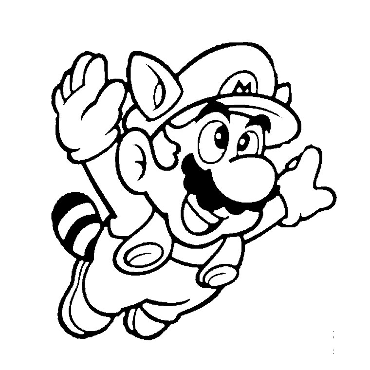 Coloriage Super Mario Bros - Mario à imprimer