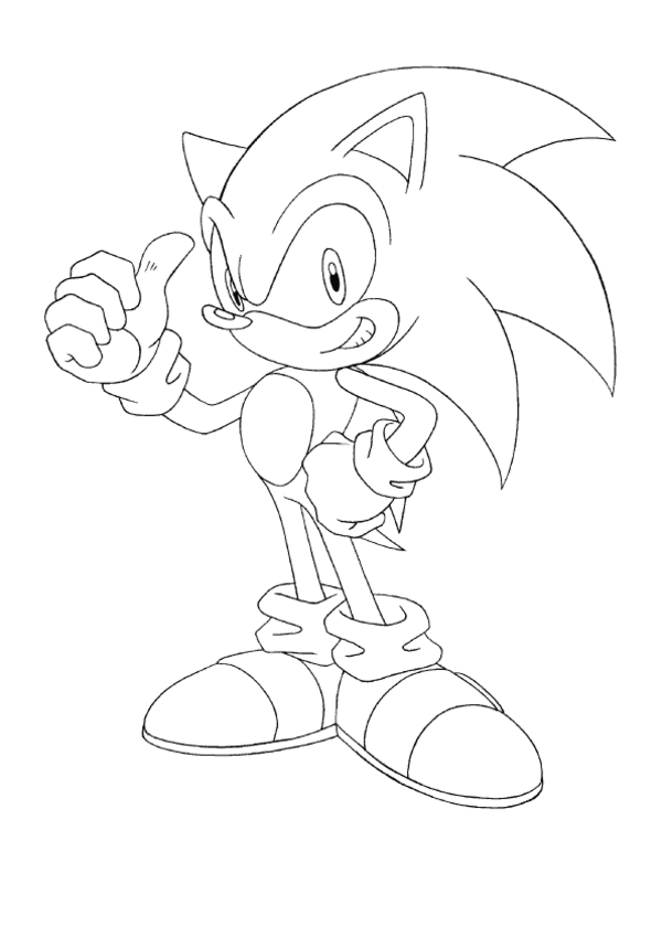 Coloriage Super Sonic en pleine course - Sonic à imprimer
