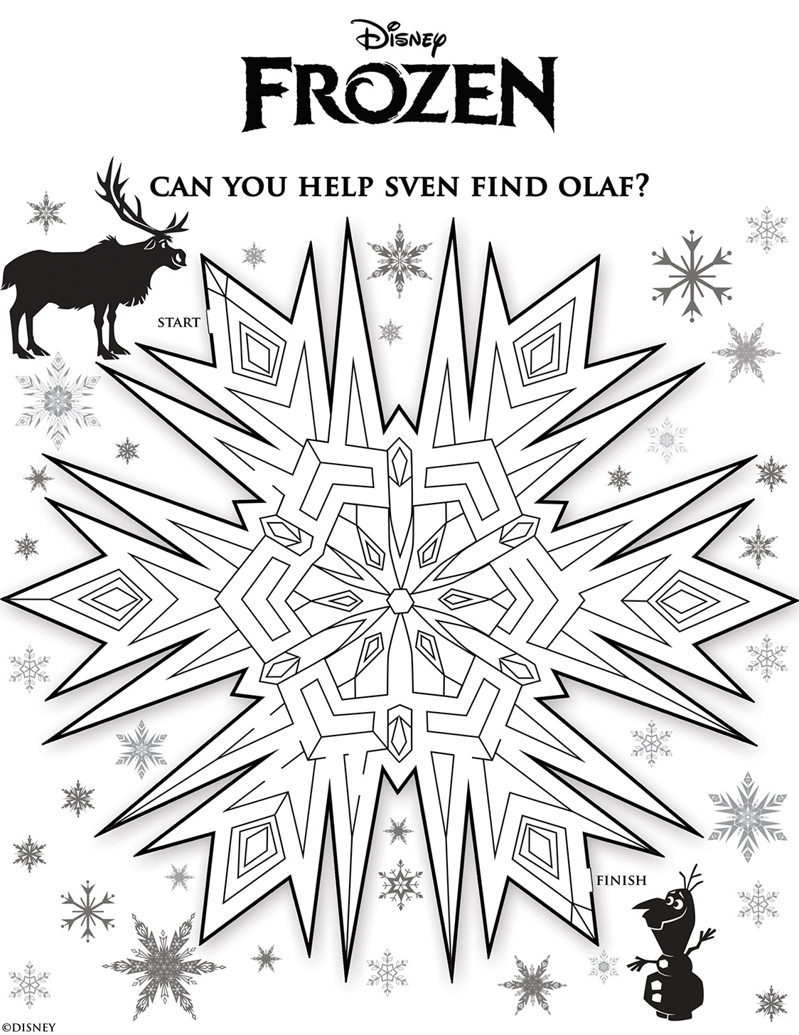 Coloriage Sven Labyrinthe Reine Des Neiges - La Reine des neiges à imprimer