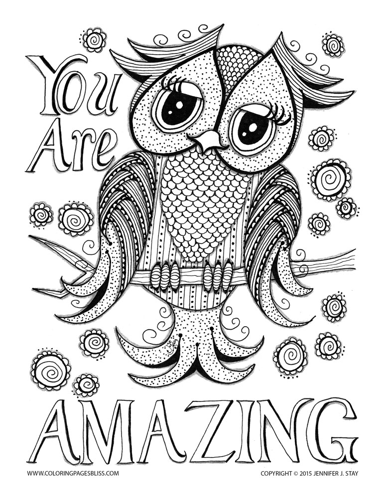 Coloriage Affirmation positive anti-stress adulte - Adulte à imprimer