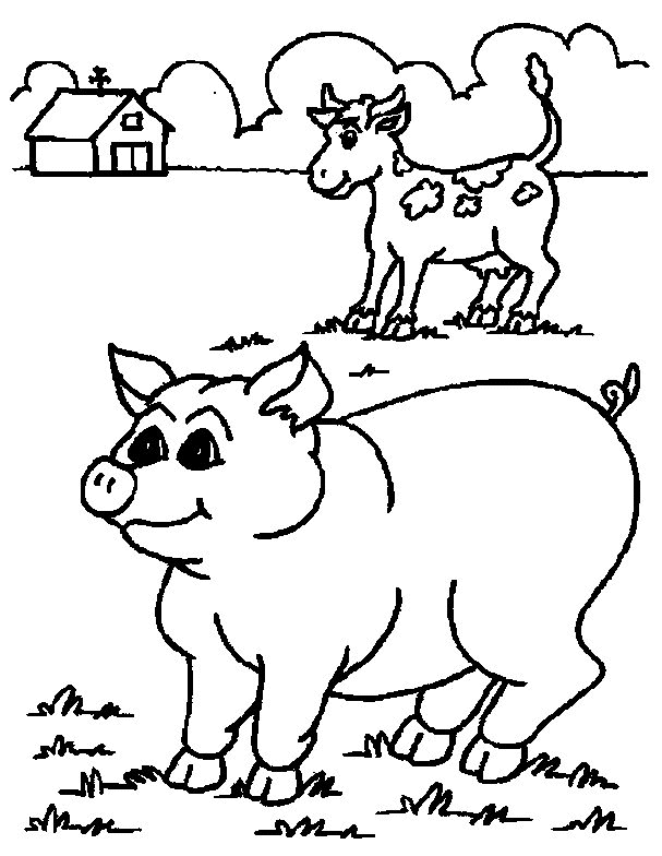 Coloriage Un Cochon Et Une Chevre - Animaux à imprimer