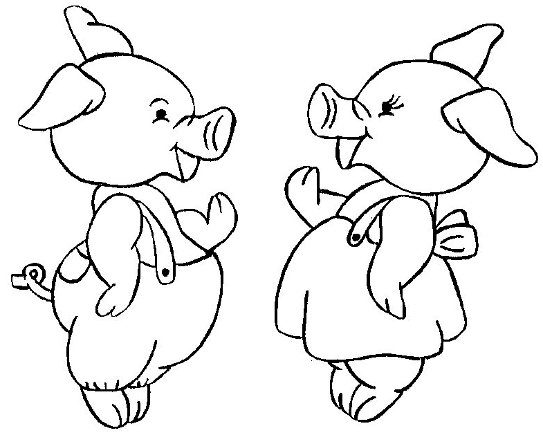Coloriage Un Cochon Et Une Truie - Animaux à imprimer