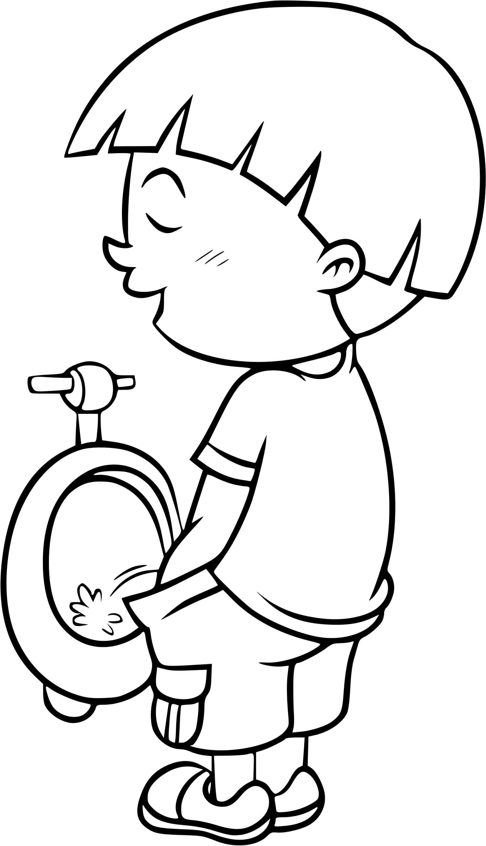 Coloriage Un Petit Garçon Fait Pipi Dans La Salle De Bain - Enfants à imprimer