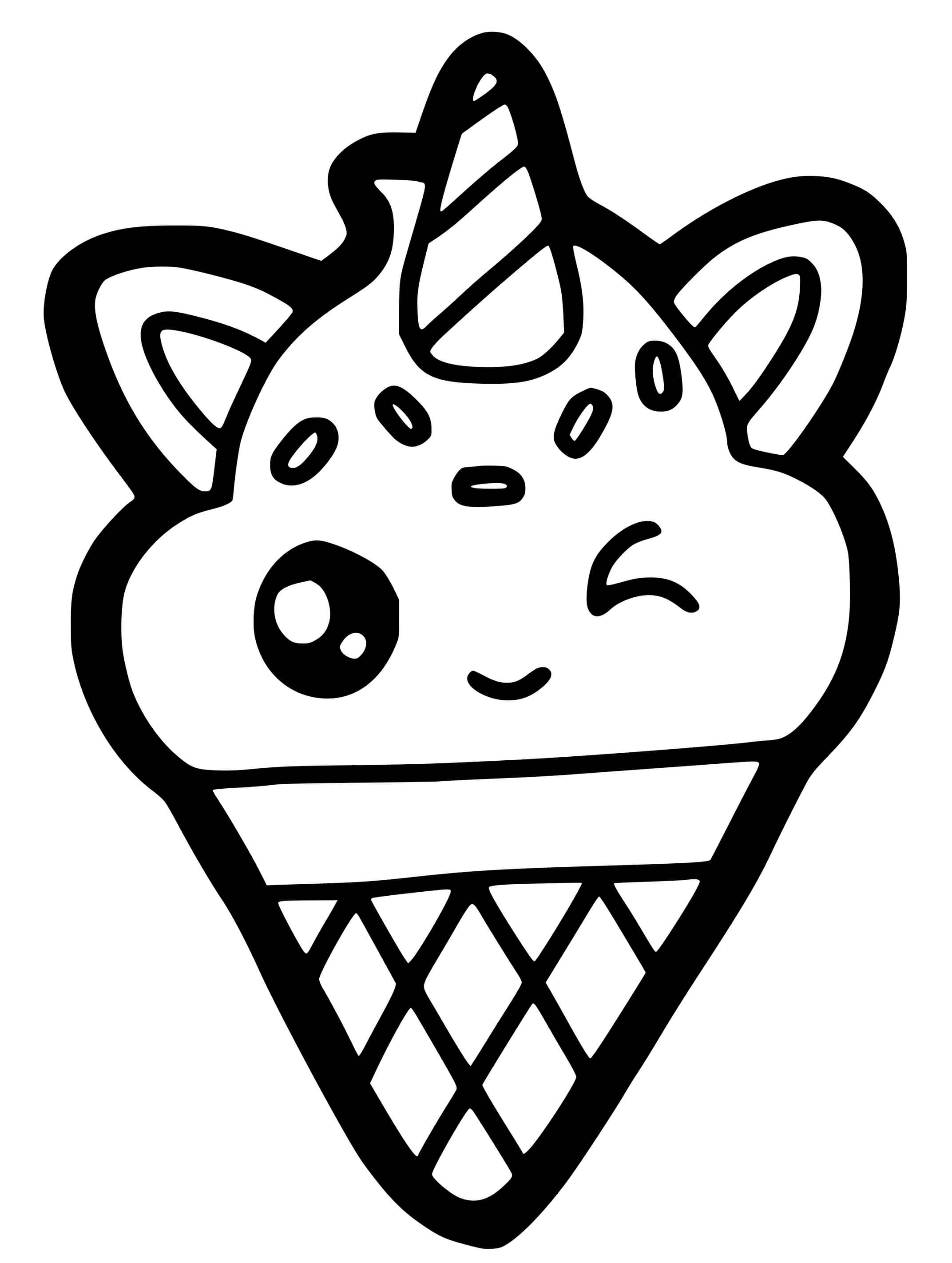 Coloriage Licorne kawaii