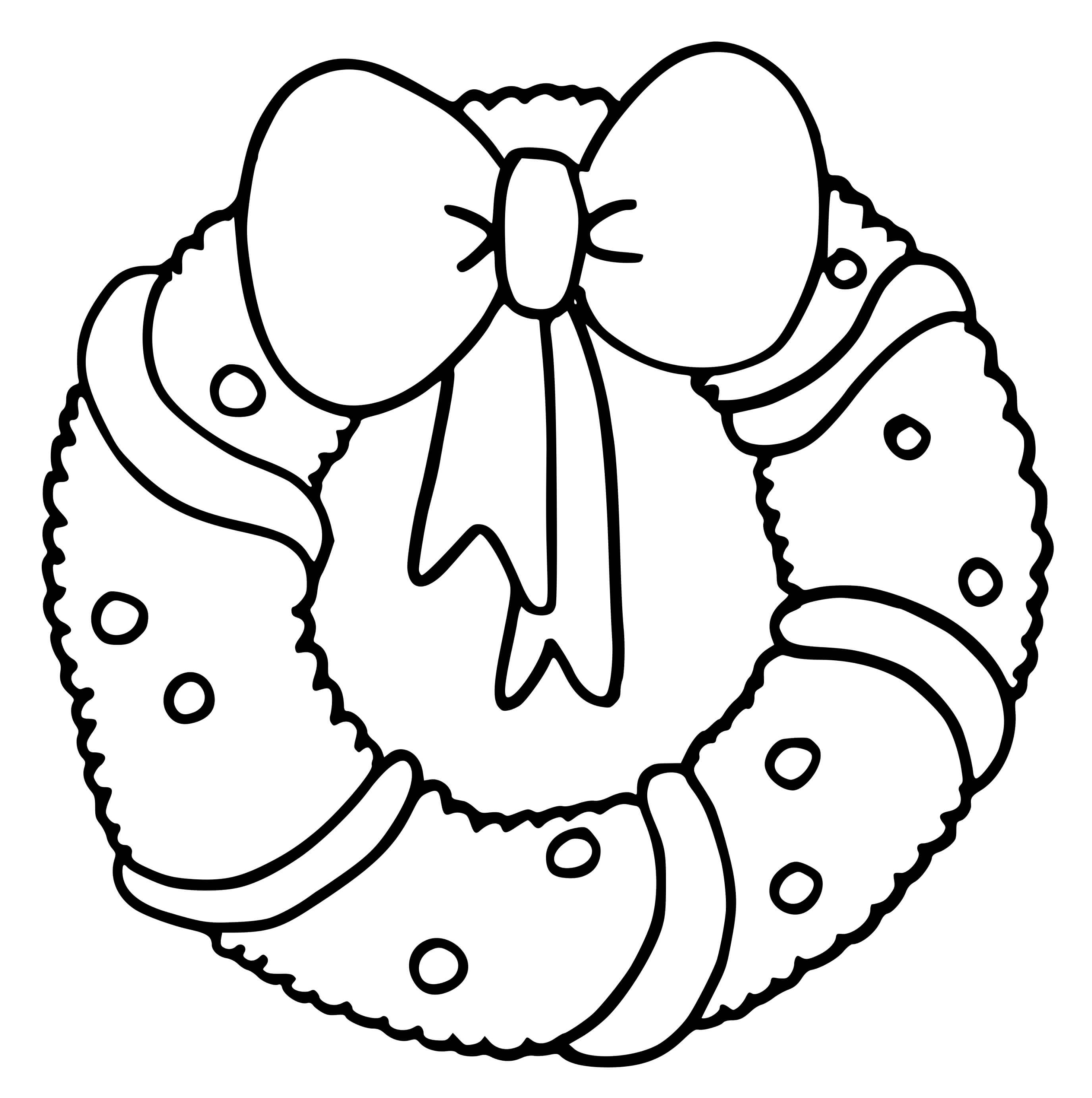 Coloriage Couronne de Noël