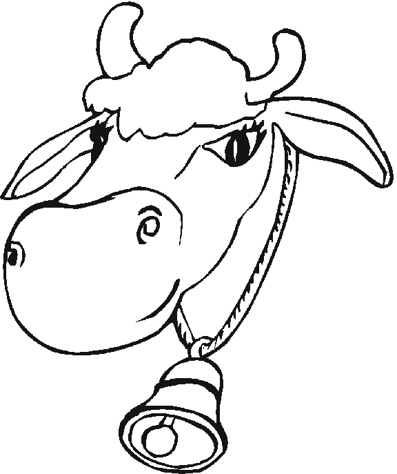 Coloriage Une Vache Avec Une Cloche - Animaux à imprimer