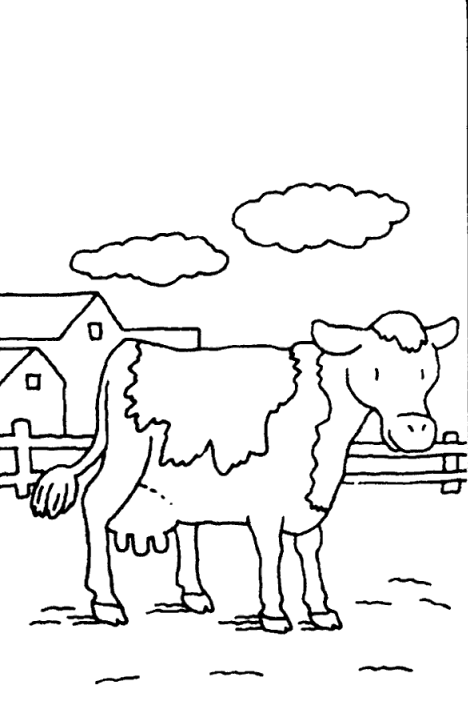 Coloriage Une Vache Dans Un Pre - Animaux à imprimer