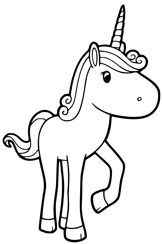 Coloriage Unicorn Mythical Créature - Licorne à imprimer
