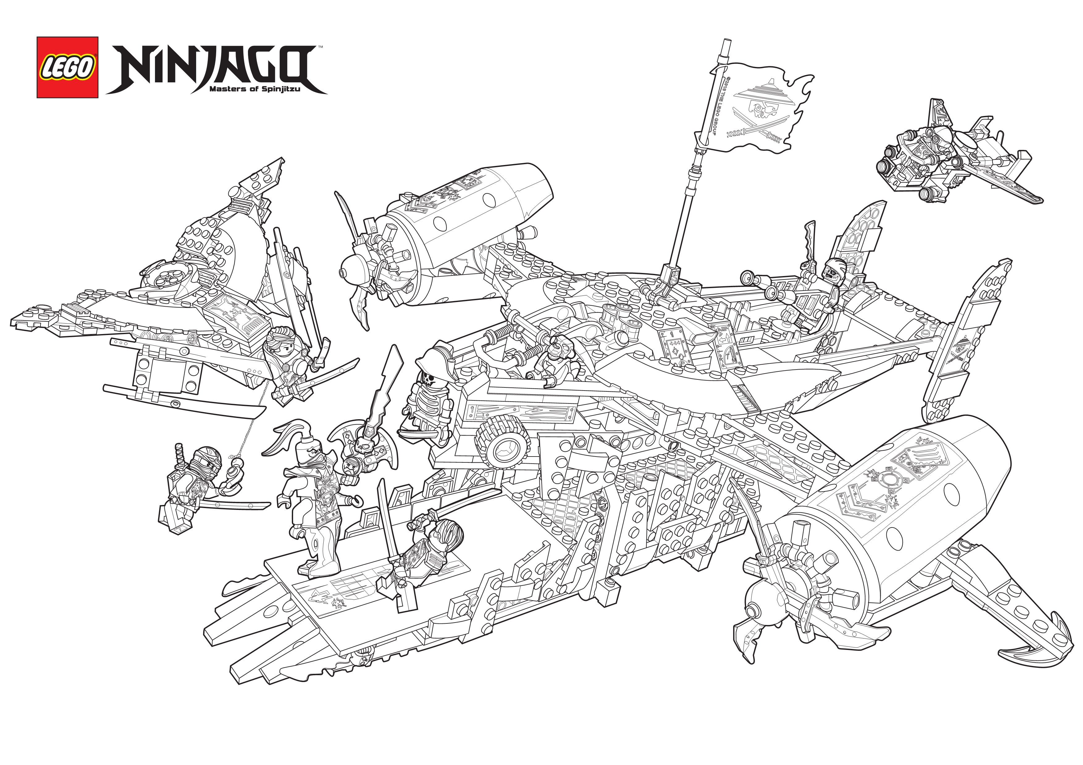 Coloriage Vaisseaux Avions De Combat Ninjago - Ninjago à imprimer