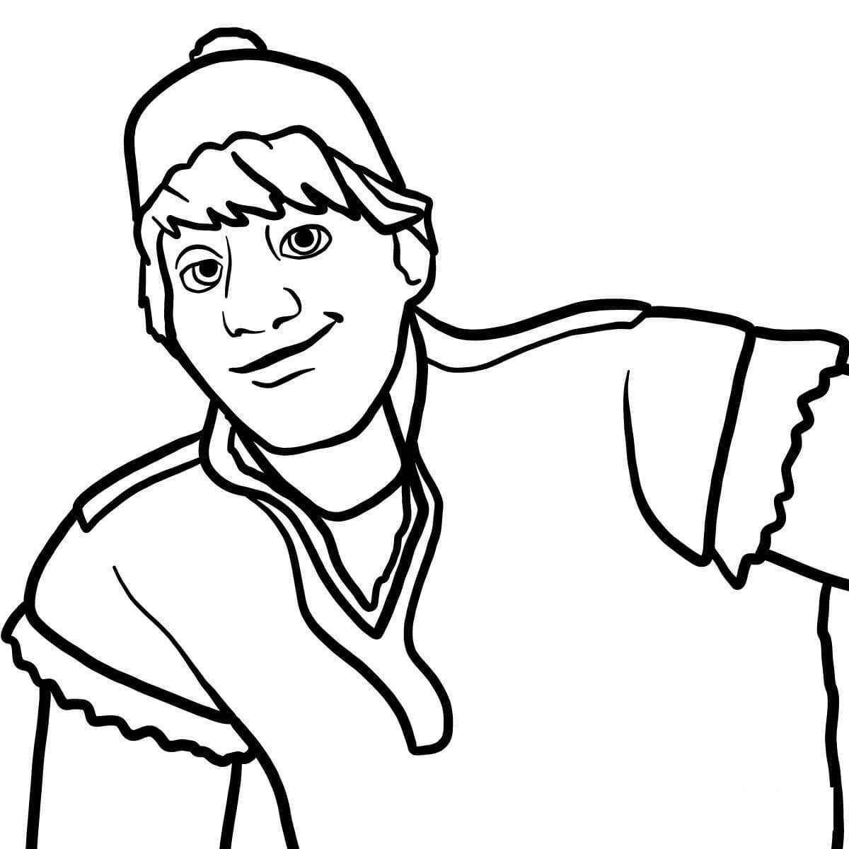 Coloriage Visage De Kristoff - La Reine des neiges à imprimer