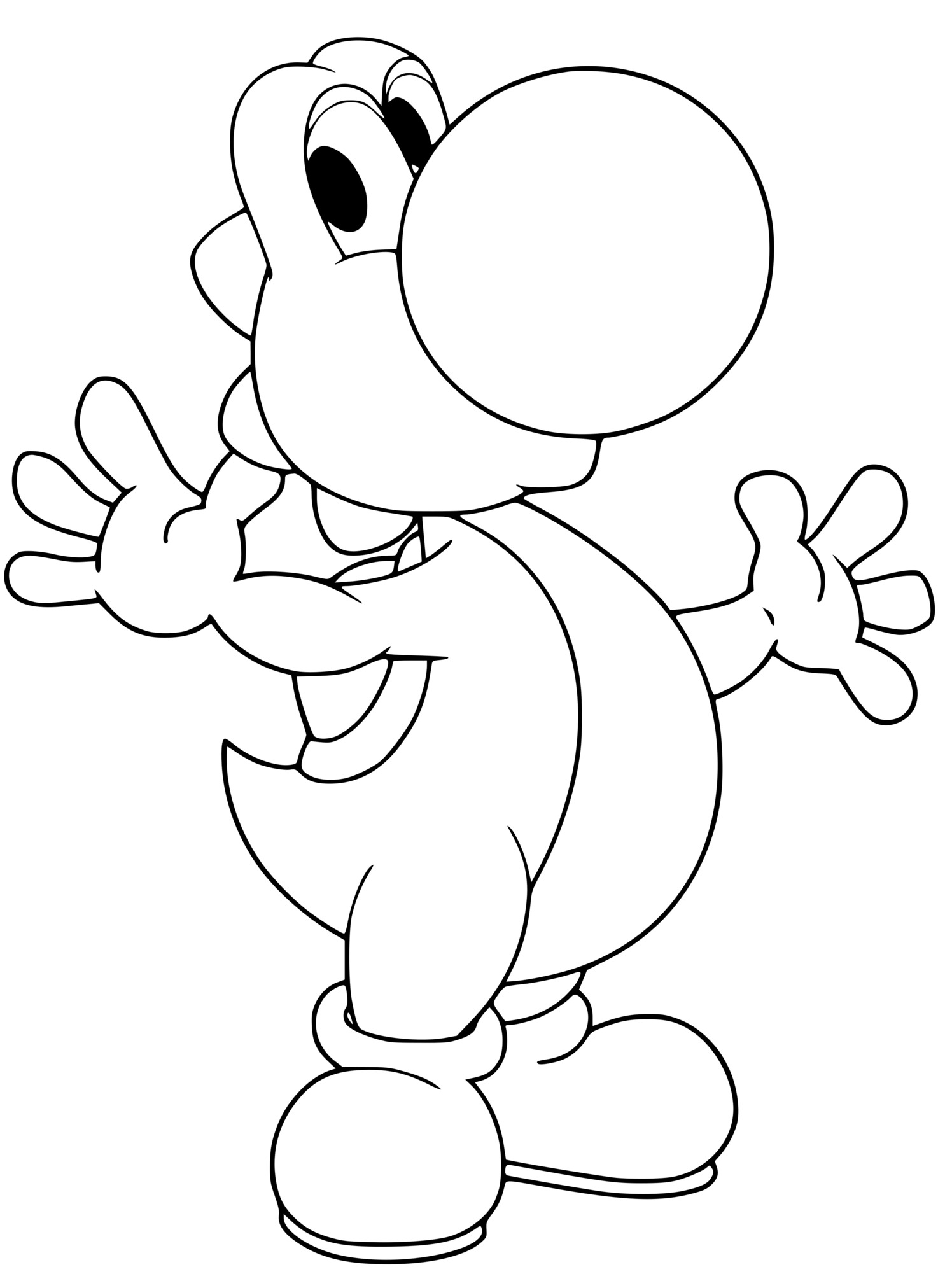 Coloriage Yoshi Apparence Reptilienne Avec Nez Rond - Mario à imprimer