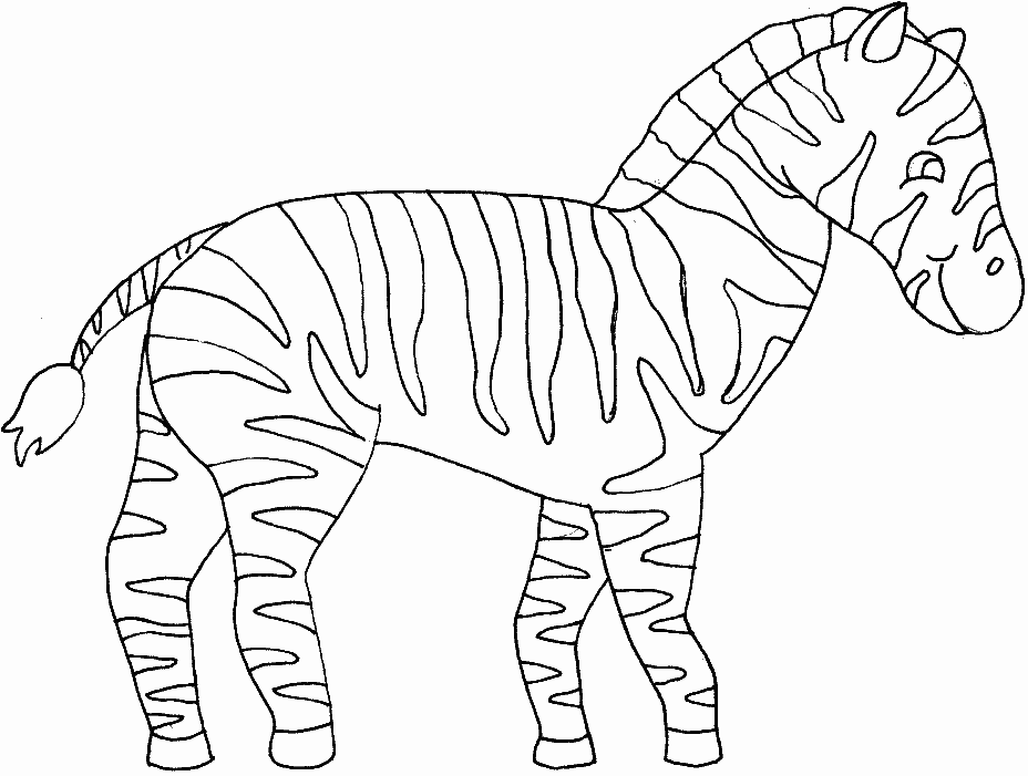 Coloriage Zèbre A Bandes Blanches - Animaux à imprimer